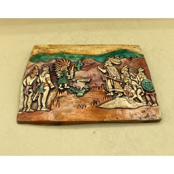Indian Aztec Mayan Ceramic Tile Vintage Folk Art READ - Picture 7 of 11